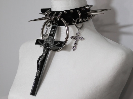 Resurrection Choker - Black Crucifix