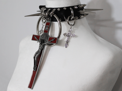 Resurrection Choker - Red Crucifix