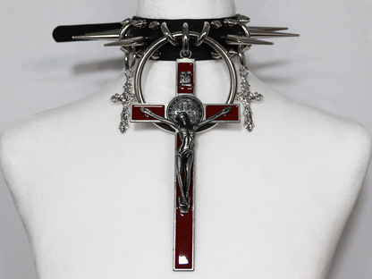 Resurrection Choker - Red Crucifix